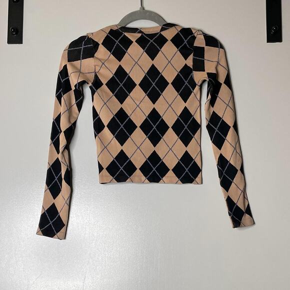 Argyle Black and Nude Cardigan - Picture 4 of 5